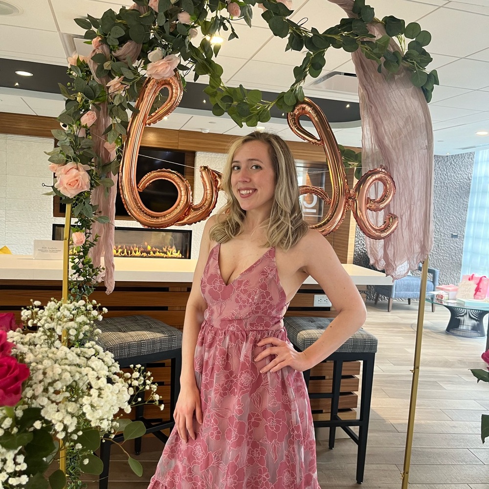 Lulus Feeling Like Forever Rose Jacquard Organza Lace-Up Midi Dress